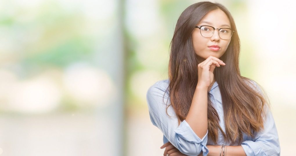 Businesswoman with glasses